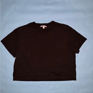 Reformation Women's Black Crop-Top Organic Cotton Size Medium